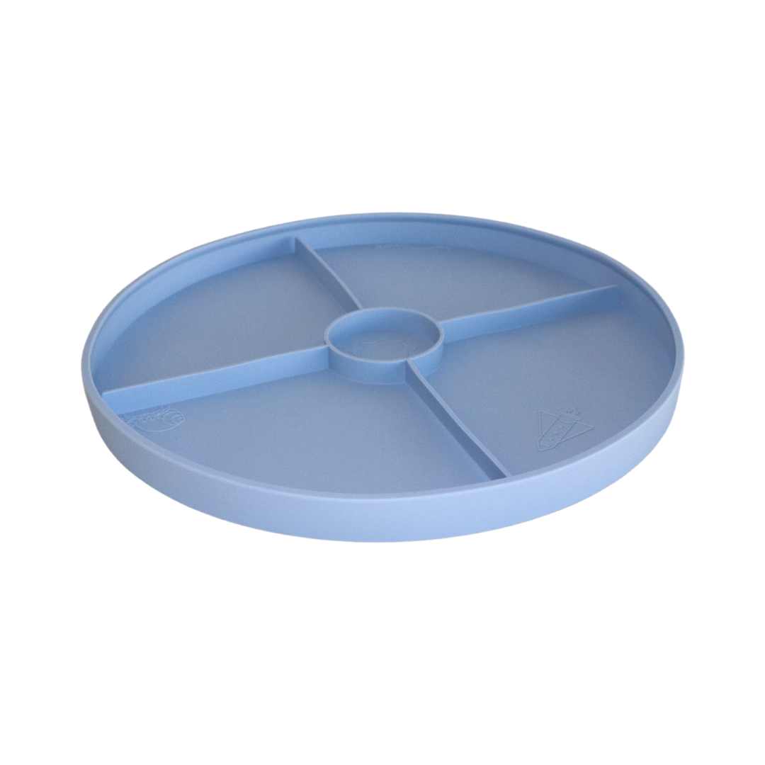 Soft Blue Tray Play Lid with Compartments